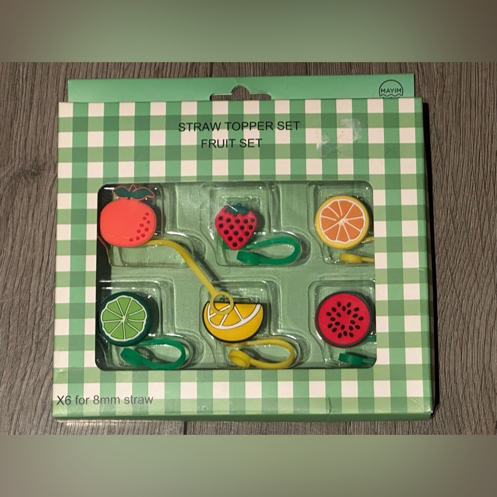 DAY 16 ADVENT CALENDAR SALE 🎄Fruit Straw Topper Set